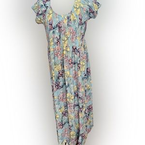 Soft Surroundings Floral Maxi Dress - Blue, Yellow, Pink